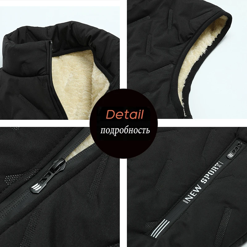 7XL Men Winter Brand Warm Waistcoat Vest Mens Casual Autumn Outwear Vests Outfits Fashion Thicken Sleeveless Jacket Vest Male - Image 5