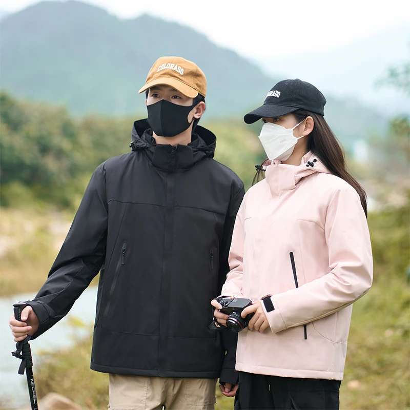 Couple Autumn Winter Windproof Windbreaker Long Sleeve Cardigan Men Outdoor Waterproof Loose Coat Women New Casual Hooded Jacket - Image 6