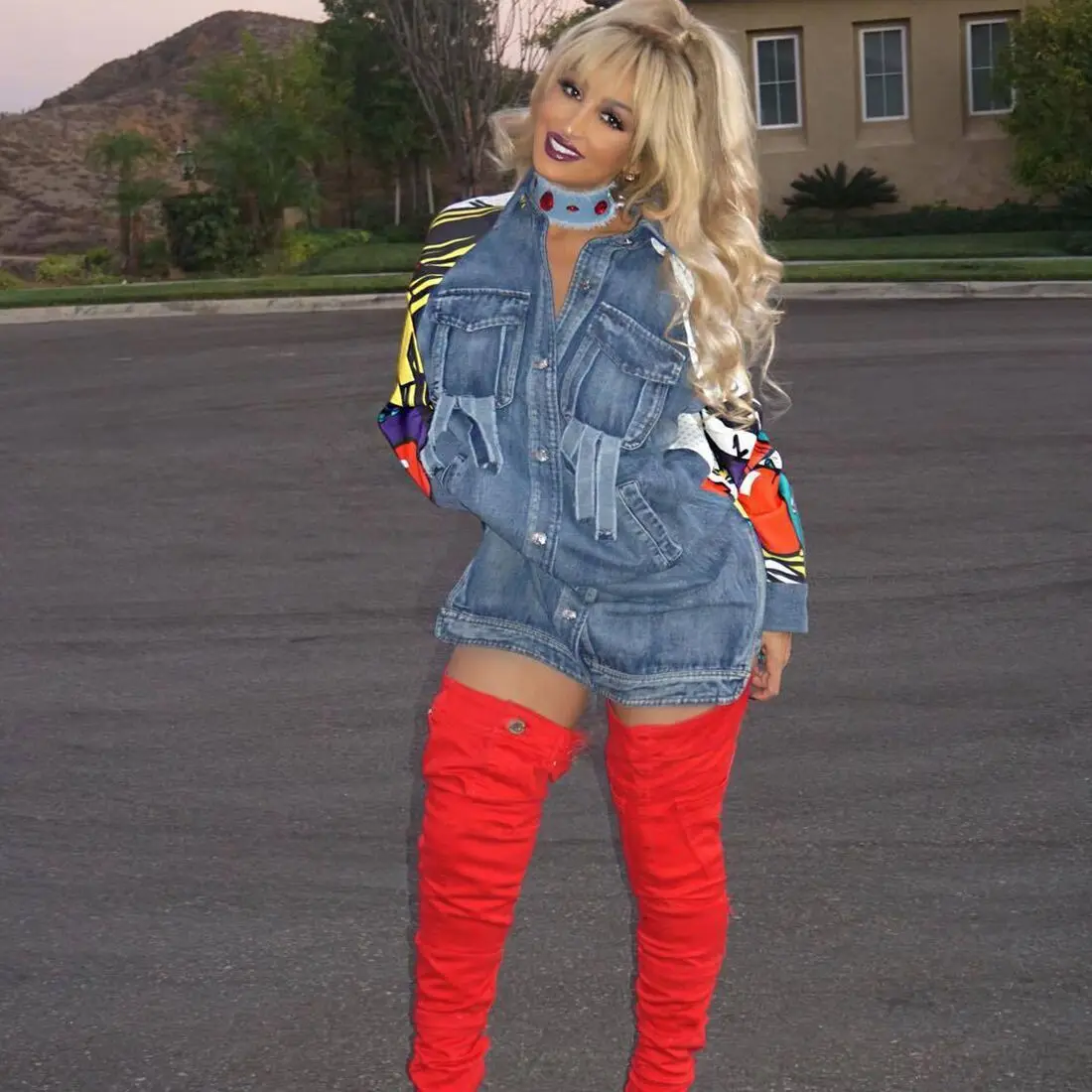 2025 Spring/Summer Fashion Street Trendy 3D Digital Printed Women's Long Sleeved Cowboy Jacket - Image 3