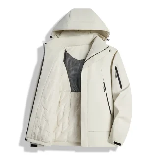 Men's and Women's Waterproof Ski Jacket with Detachable Hood, Multi-Color Windproof and Warm Winter Coat, Multi-Pocket Outdoor Hiking and Skiing Parka, Unisex Insulated Cold-Proof Outerwear, Ideal for Winter Sports and Daily Commuting