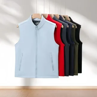 Outdoor Softshell Vest with Fleece Lining, Windproof Waterproof Sleeveless Jacket, Ideal for Camping Fishing Outdoor Activities