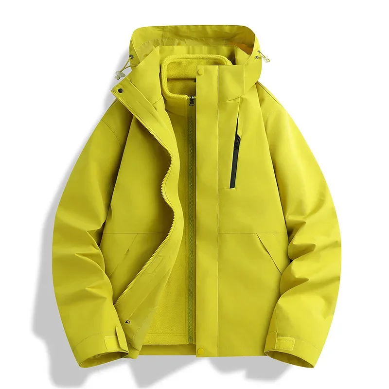 Outdoor Women's Three-in-One Detachable Waterproof Jacket And Pants Two-Piece Set New Trend Autumn Winter Fashionable Clothing - Image 4