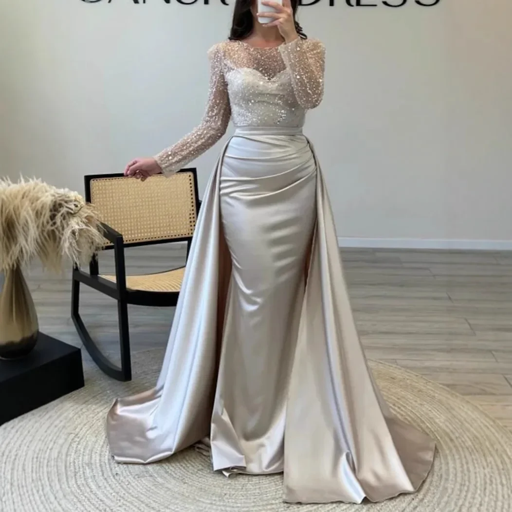 Shiny Sequin Evening Dress Long Sleeve Women's Style Queen Atmosphere Hostess Annual Ball Ceremony Chic Lady Fashionable Mommy O - Image 2