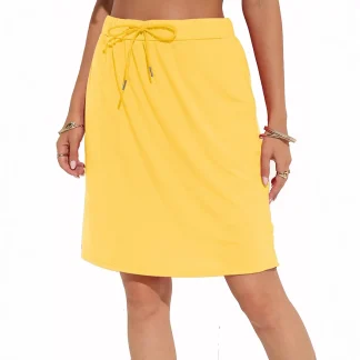 Elegant Pure Color Belted Two-Layer Mini Skirt Casual Comfortable A- Line Commute Style Spring Summer Women's Fashion