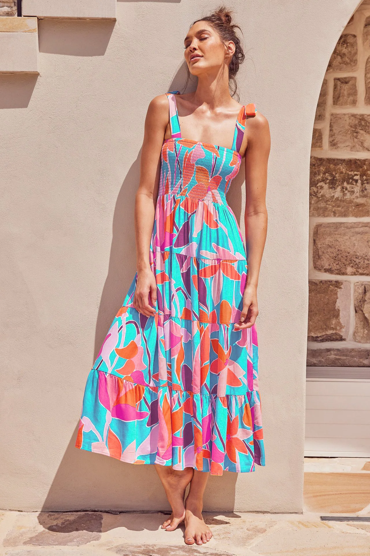 2025 Summer Women's Boho Style Fashion Print Strap Sexy Sleeveless Party Long Dess Casual Beach Maxi Dresses Vestidos Robes