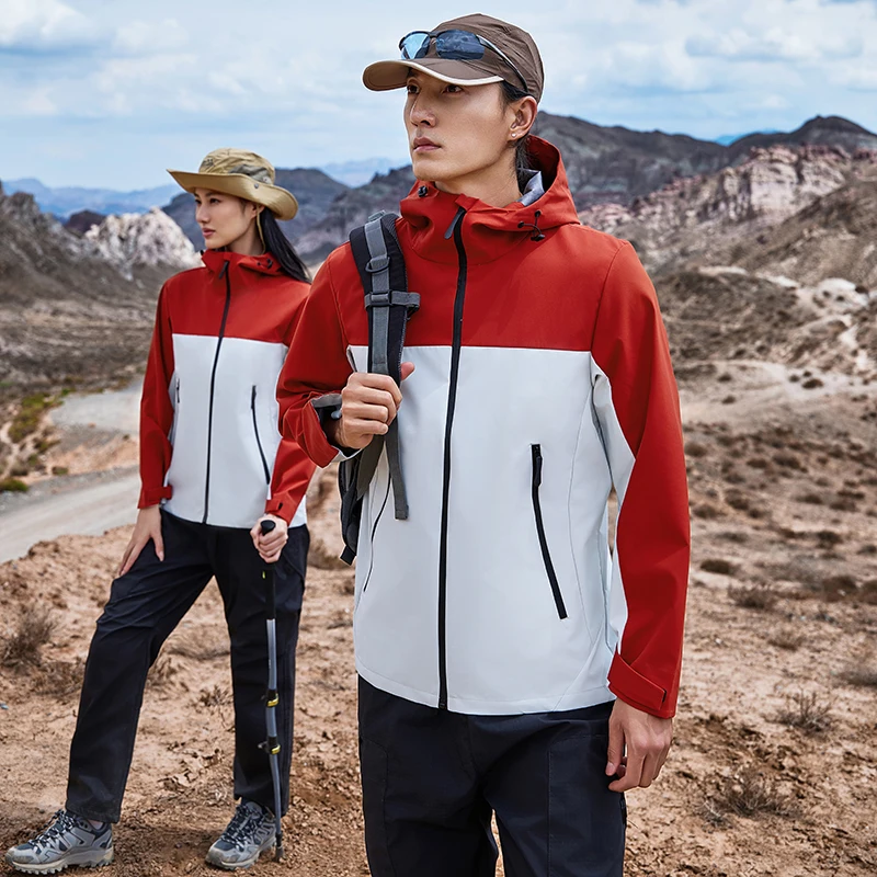 Unisex Waterproof, Windproof and Warm Outdoor Softshell Jacket with Hood, Customized Mountaineering Jacket, Camping Hiking Mountaineering Jacket - Image 3