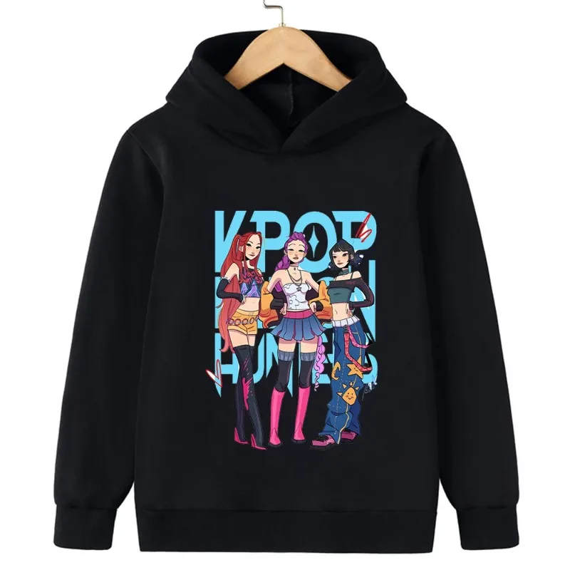 Autumn K-Pop Devil Hunter Printed Pullover Hooded Sweatshirt Cartoon Cute Children Hoodies Fashion Casual Girl Top Clothing - Image 5