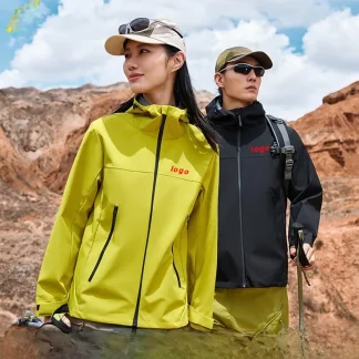 Plus Size Lightweight Single Layer Outdoor Climbing Jacket Workwear Thermal Windproof Printed Logo Warmth Moutain Climbing Coat