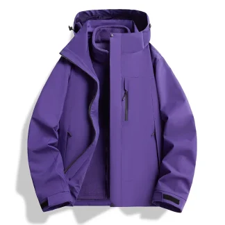 Unisex Three-in-One Detachable Inner Lining Windproof Waterproof Outdoor Climbing Jacket Winter Season Men's Skin Shirt
