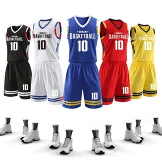 Men Basketball Jersey Custom Poylester Basketball Uniform Sets Professional Throwback Jersey Breathable Basketball Shirt