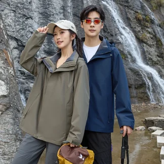 Couple Outdoor Sports Fitness Running High-quality Three in One Waterproof Comfortable Thick and Warm Sports and Leisure Jacket