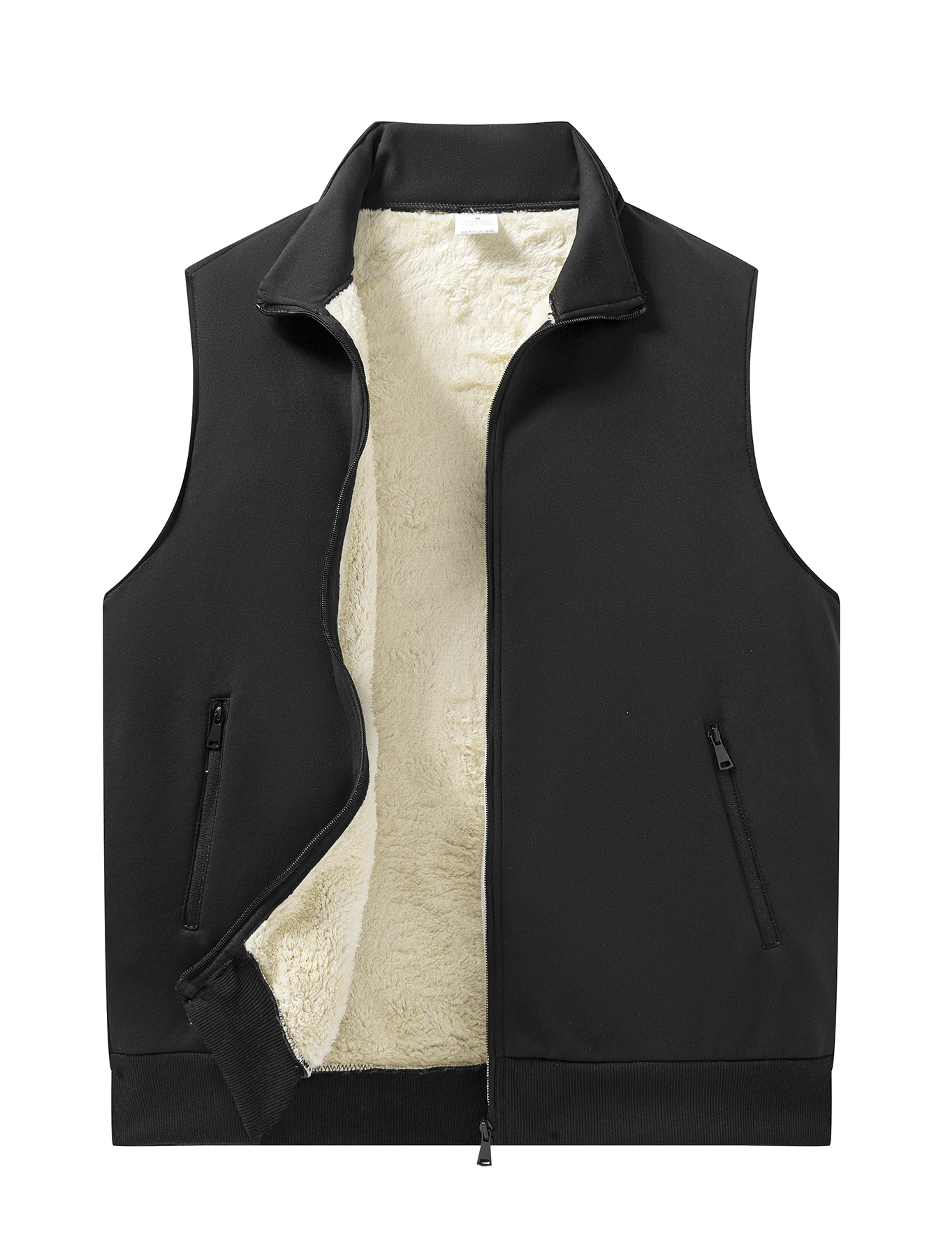 Winter Men's Warm Jacket Vest Thickened Warm Casual Sleeveless Coats Standing Collar Zipper Solid Color Vest Male Athletic Tops - Image 4