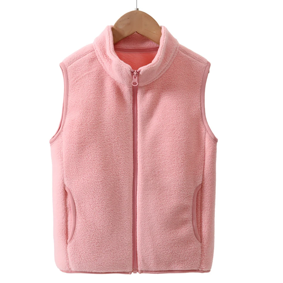 Kids Polar Fleece Vest Winter Warm Thicken Thermal Sleeveless Jacket Boy Girl Unisex Outerwear Children Fleece Waistcoat Clothes - Image 3