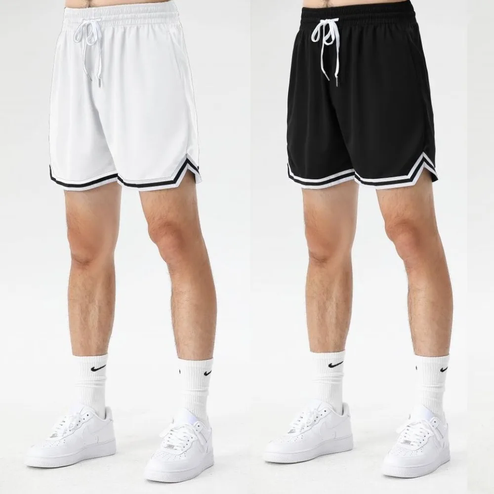 Summer Men Lightweight Basic Sweatpants Casual Shorts Men's Beach Shorts Basketball Short Solid Color Label Streetwear for Boys