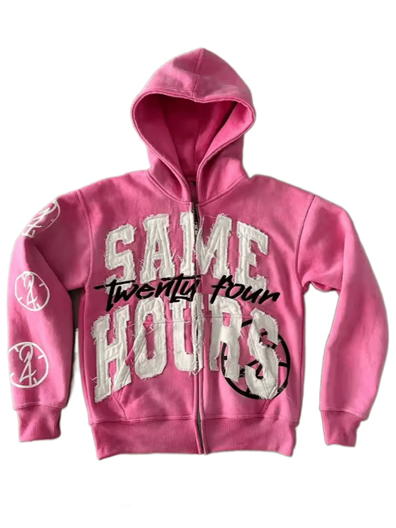 Y2K 印花连帽衫 拉链连帽衫 嘻哈街头风美学卫衣 宽松复古套装 - Image 2