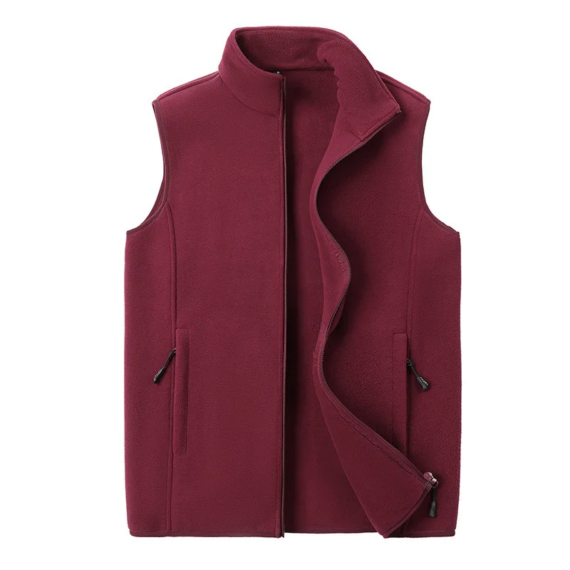 Mens Spring Autumn Fleece Vest Loose Fit Outerwear Plus Size Polar Vest Outdoor Sports Casual Sleeveless Jacket - Image 5