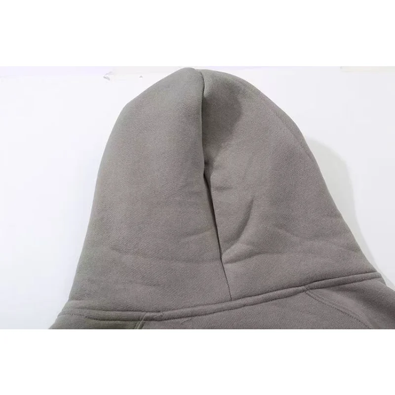 21SS Classic Brand Double Line Mens Hoodies Luxury Chest Silicone Letter with Tag Hoodies High Street Loose Plush Sweatshirt Set - Image 4