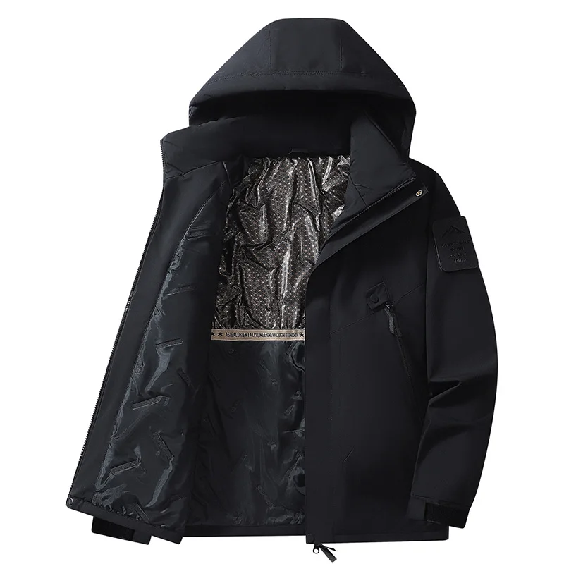 Men's Thickened Graphene Jacket Autumn Winter New Style Detachable Hat Windbreaker Cotton Outerwear Ultra Short Loose Fit Coat - Image 5