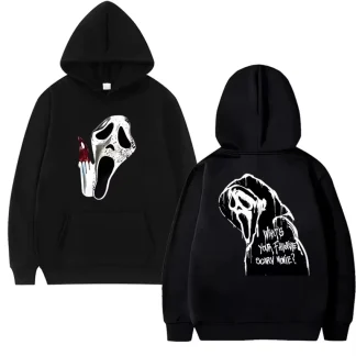 New in Gothic Double Sided Printed Streetwear Men Women VI Ghostface Graphic Hoodie Unisex Fleece Long Sleeve Sweatshirts