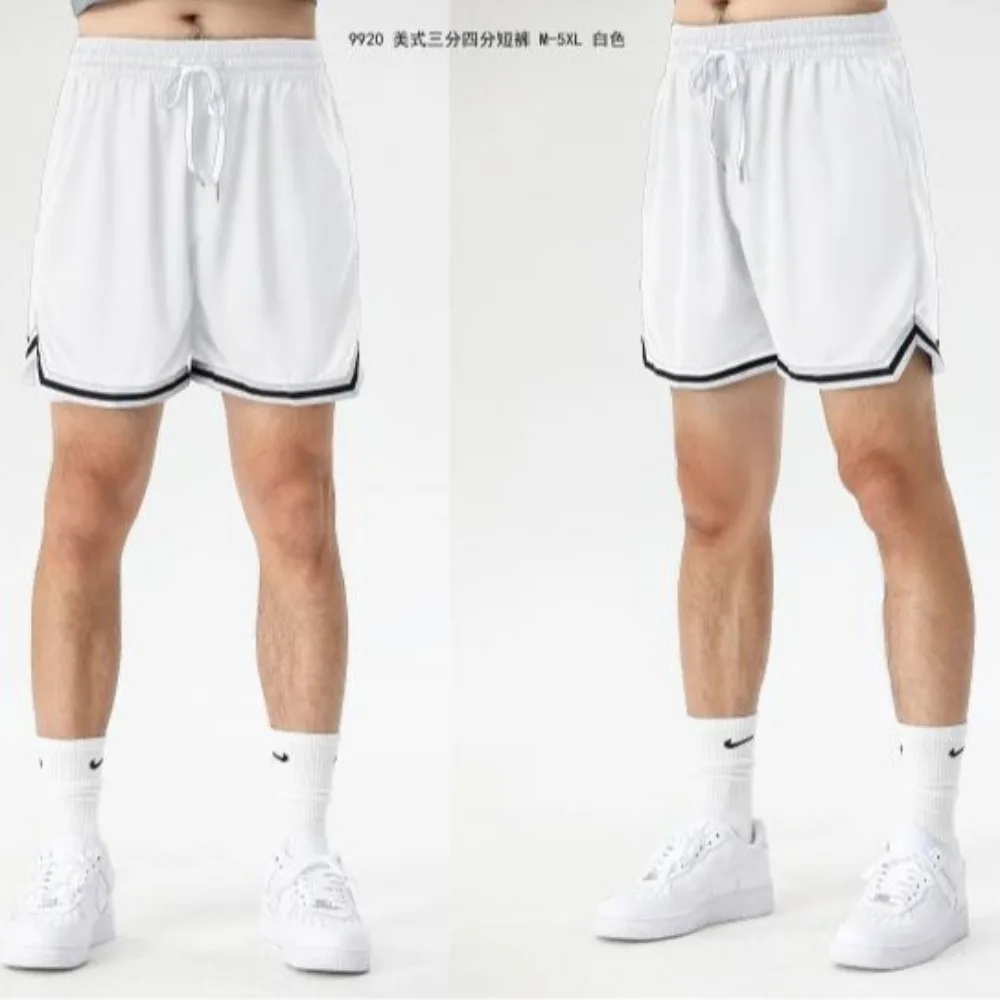 Summer Men Lightweight Basic Sweatpants Casual Shorts Men's Beach Shorts Basketball Short Solid Color Label Streetwear for Boys - Image 4